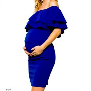 Double Layer Ruffle Maternity Dress